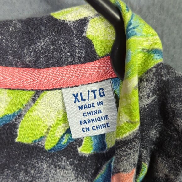 Tommy Bahama Shirt Men's XL Multi Color Silk Loop Collar Floral Cockatoo Travel - Picture 6 of 12